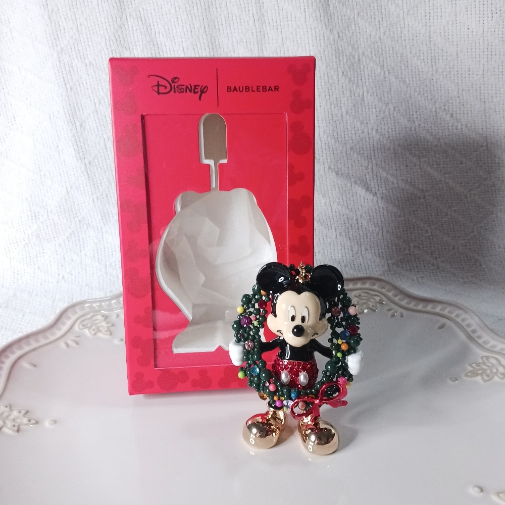 Baublebar × Disney Mickey Mouse Christmas Wreath Key Chain Bag Charm